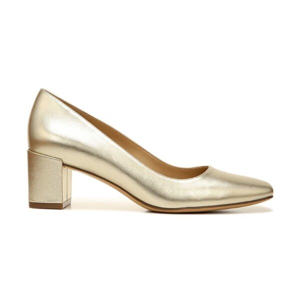 Naturalizer Karina Metallic Leather Block Heel Pumps - Picture 13 of 13